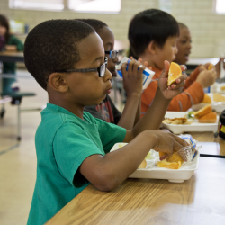 Child at school eating